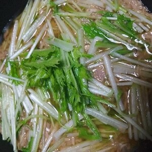 【だし要らず】水菜とツナのさっと煮【簡単ひと品】